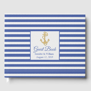 Blue and White Nautical Themed Wedding Guest Book