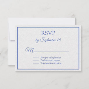 Blue and White Nautical Themed Wedding RSVP Card
