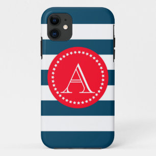 Blue and white navy pattern Case-Mate iPhone case