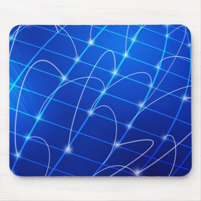 Blue and White Network Connections Mouse Pad (Front)