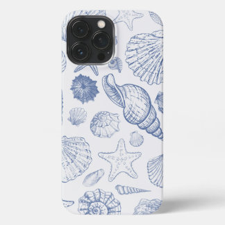 Blue and White Ocean Shells and Creatures  case