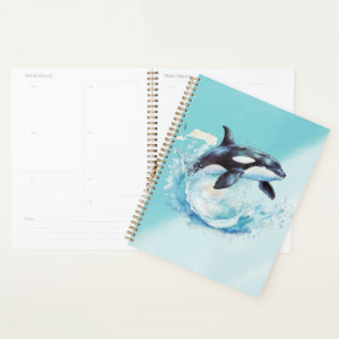 Blue and White Ocra Ocean Beach Nautical Planner