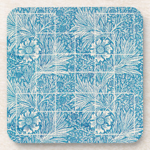 Blue and White Ornamental Floral Pattern Coaster