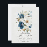 Blue and White Painterly Floral Wedding Postcard<br><div class="desc">Blue and White Painterly Floral Wedding</div>