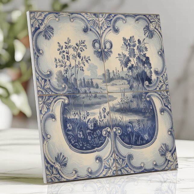 Blue and White Pastoral Landscape Tile (Creator Uploaded)