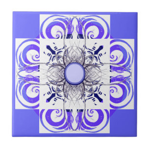 Blue and White Pattern Tiles