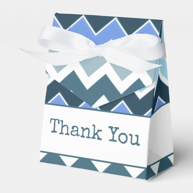 Blue and White Patterned Favour Box (Front Side)