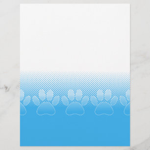 Blue And White Paws With Newsprint Background
