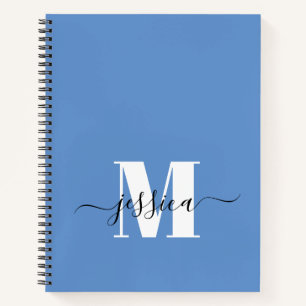 Blue and White Personalised Monogram Notebook