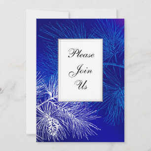 Blue and White Pine Custom Invitation Template