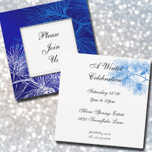 Blue and White Pine Custom Invitation Template
