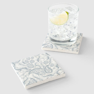 Blue and White Pineapple Paradise Stone Coaster