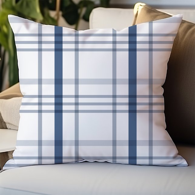 Blue and White Plaid Cushion (Creator Uploaded)