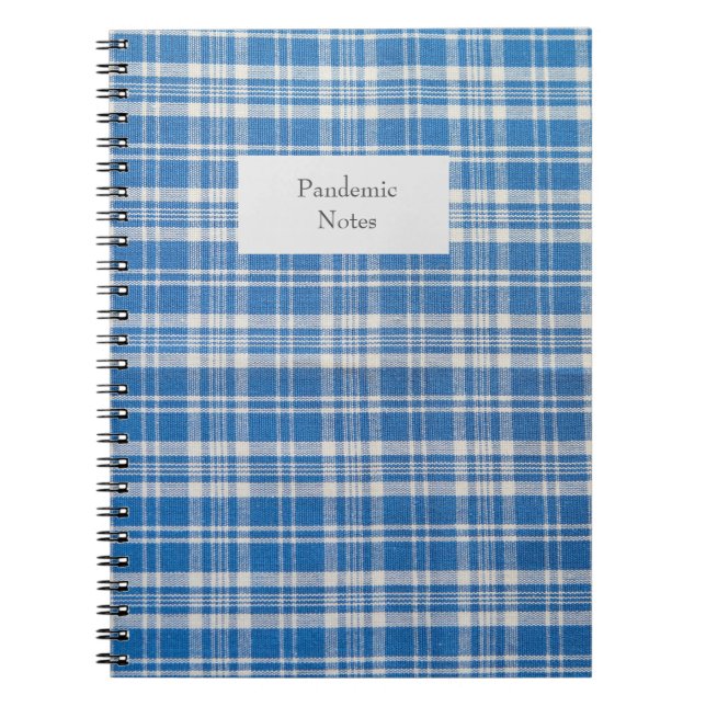 Blue and white plaid notebook (Front)