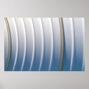 Blue and white plastic container poster