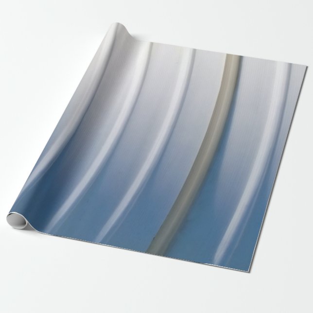 Blue and white plastic container wrapping paper (Unrolled)
