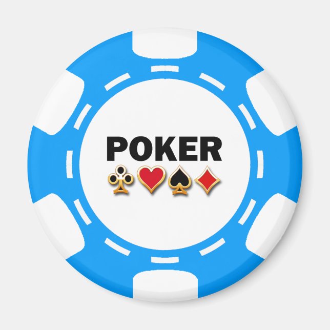 BLUE AND WHITE POKER CHIP MAGNET (Front)