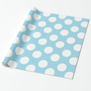 Blue and White Polka Dot Gift Wrapping Paper