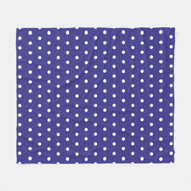 Blue and White Polka Dot Pattern     Fleece Blanket (Front (Horizontal))