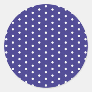 Blue and White Polka Dot Pattern Large Gift Bag Classic Round Sticker