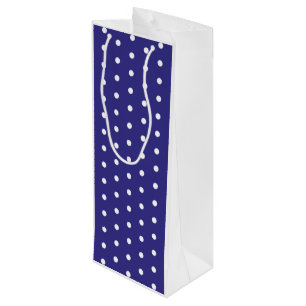 Blue and White Polka Dot Pattern    Wine Gift Bag