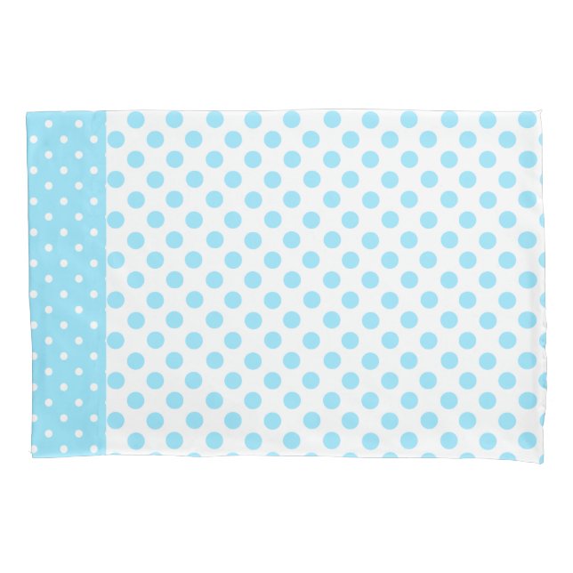 Blue and White Polka Dot Pillow Case (Front)