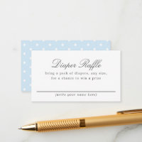 Blue and White Polka DotBaby Shower Diaper Raffle