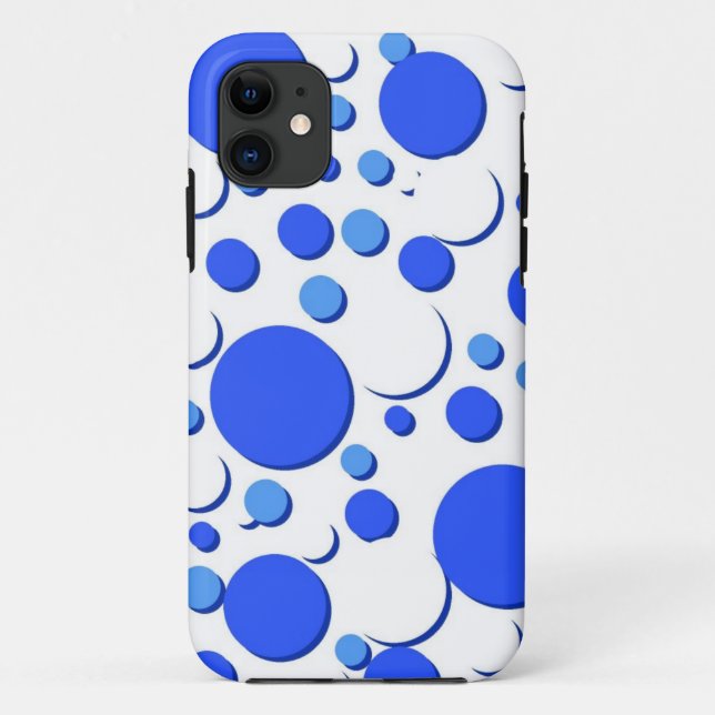 Blue and white polka dots Case-Mate iPhone case (Back)