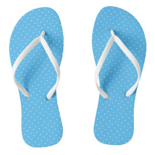 blue and white polka dots jandals