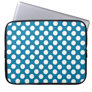 Blue and white polka dots laptop sleeve