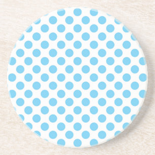 Blue and white polka dots pattern coaster