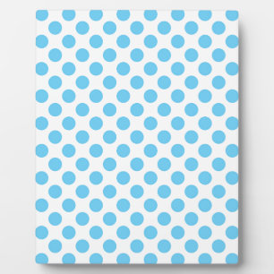 Blue and white polka dots pattern plaque