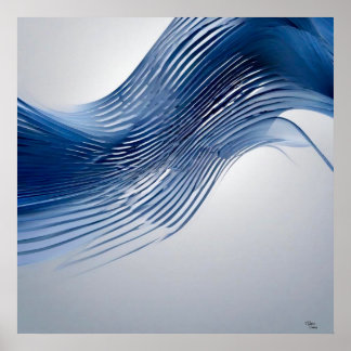 Blue and White Poster