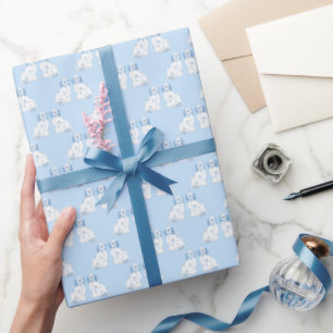 Blue And White Pottery Dogs Staffordshire Spaniel  Wrapping Paper