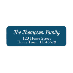 Blue and White Return Address