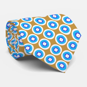 Blue and White Ringed Dot Pattern Tie