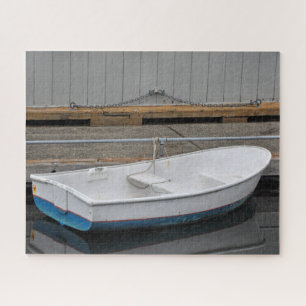 Blue and white rowboat jigsaw puzzle