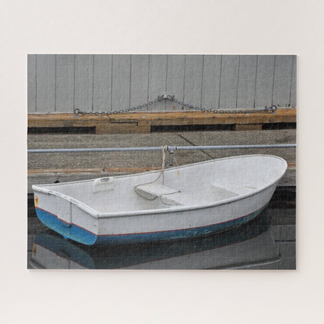 Blue and white rowboat jigsaw puzzle (Horizontal)