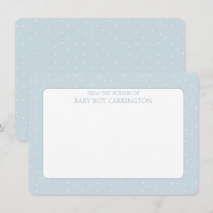 Blue and White Rustic Polka Dots Personalized Card
