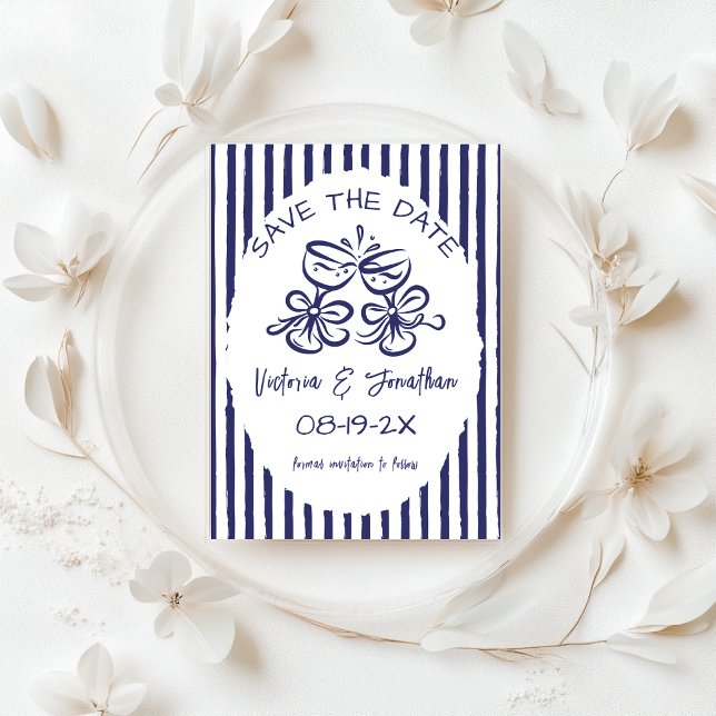 Blue and White Rustic Wedding Save The Date (Creator Uploaded)