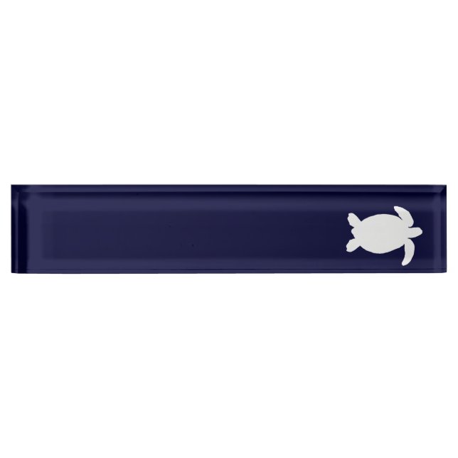 Blue and White Sea Turtle Nameplate (Front)