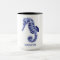 Blue and white seahorse Two-Tone coffee mug