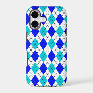 Blue and White Seamless Argyle Pattern