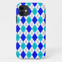 Blue and White Seamless Argyle Pattern