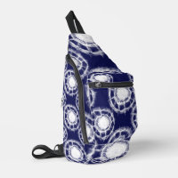 Blue and White Shibori Circles Pattern 