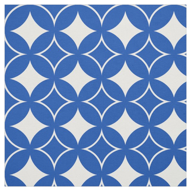 Blue and white shippo pattern fabric (Swatch)
