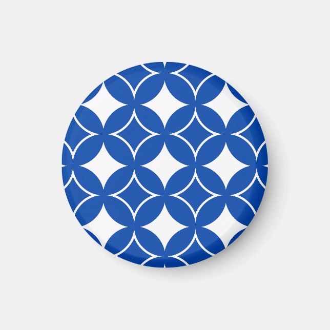Blue and white shippo pattern magnet (Front)