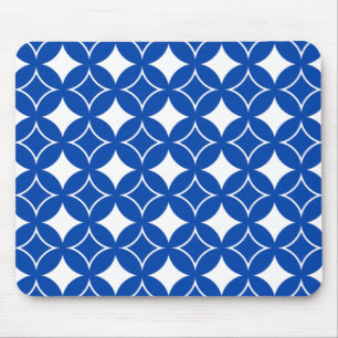 Blue and white shippo pattern mouse pad