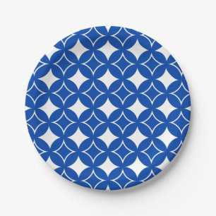 Blue and white shippo pattern paper plate