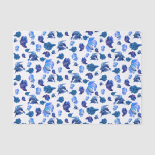 Blue and white Siamese fighting fish Tissue Paper